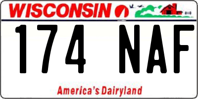 WI license plate 174NAF