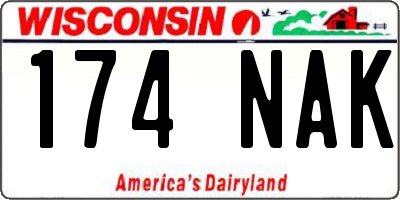WI license plate 174NAK