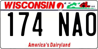 WI license plate 174NAO