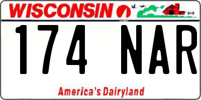 WI license plate 174NAR