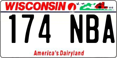 WI license plate 174NBA