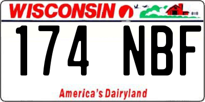 WI license plate 174NBF