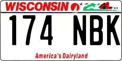 WI license plate 174NBK