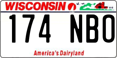 WI license plate 174NBO