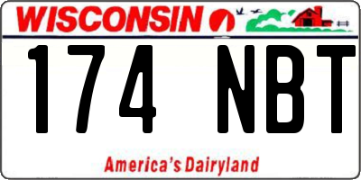 WI license plate 174NBT