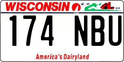 WI license plate 174NBU
