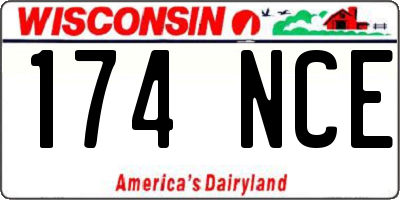 WI license plate 174NCE
