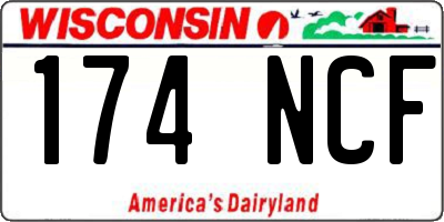 WI license plate 174NCF
