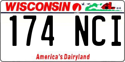 WI license plate 174NCI