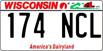 WI license plate 174NCL