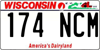 WI license plate 174NCM