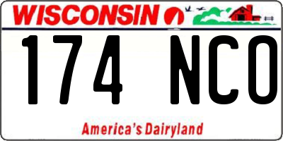 WI license plate 174NCO