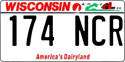 WI license plate 174NCR