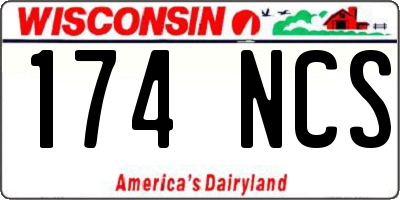 WI license plate 174NCS