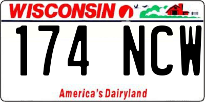 WI license plate 174NCW