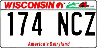 WI license plate 174NCZ