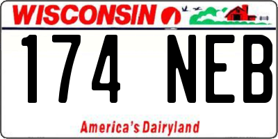 WI license plate 174NEB