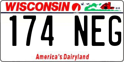 WI license plate 174NEG