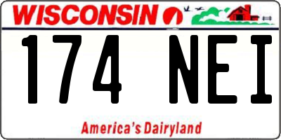 WI license plate 174NEI