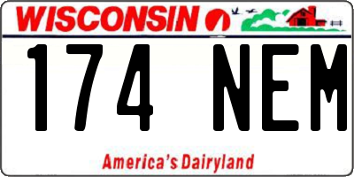 WI license plate 174NEM