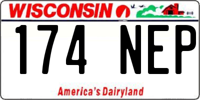 WI license plate 174NEP