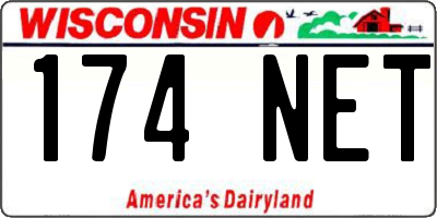 WI license plate 174NET