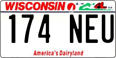 WI license plate 174NEU
