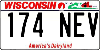 WI license plate 174NEV