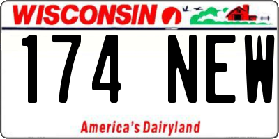WI license plate 174NEW
