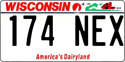 WI license plate 174NEX