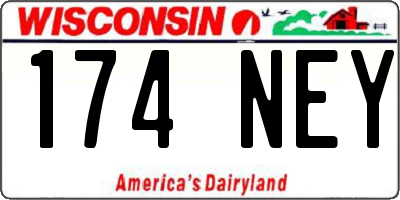WI license plate 174NEY