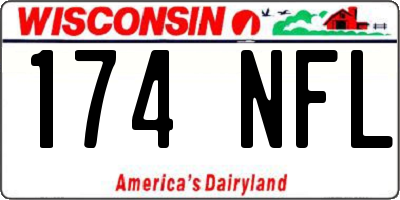 WI license plate 174NFL