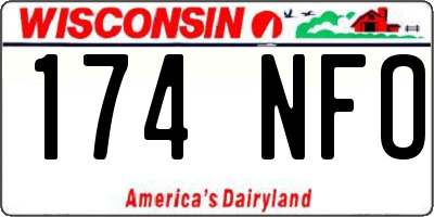 WI license plate 174NFO