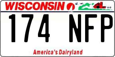 WI license plate 174NFP