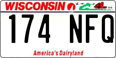 WI license plate 174NFQ
