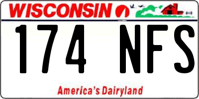 WI license plate 174NFS