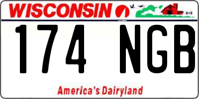 WI license plate 174NGB