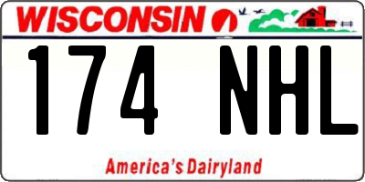 WI license plate 174NHL