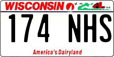 WI license plate 174NHS