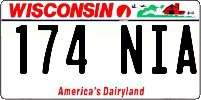 WI license plate 174NIA