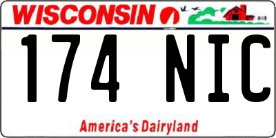 WI license plate 174NIC