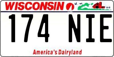 WI license plate 174NIE
