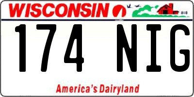 WI license plate 174NIG