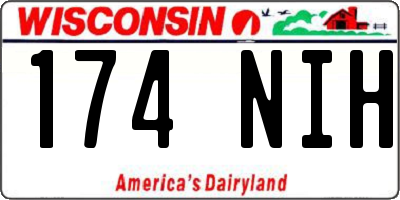 WI license plate 174NIH