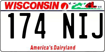 WI license plate 174NIJ