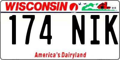 WI license plate 174NIK