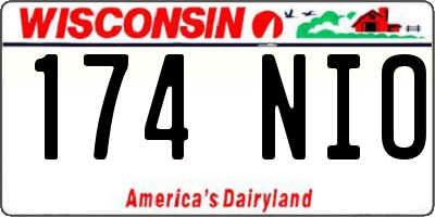 WI license plate 174NIO