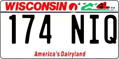 WI license plate 174NIQ