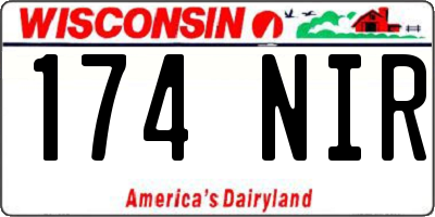 WI license plate 174NIR