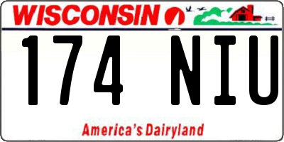 WI license plate 174NIU